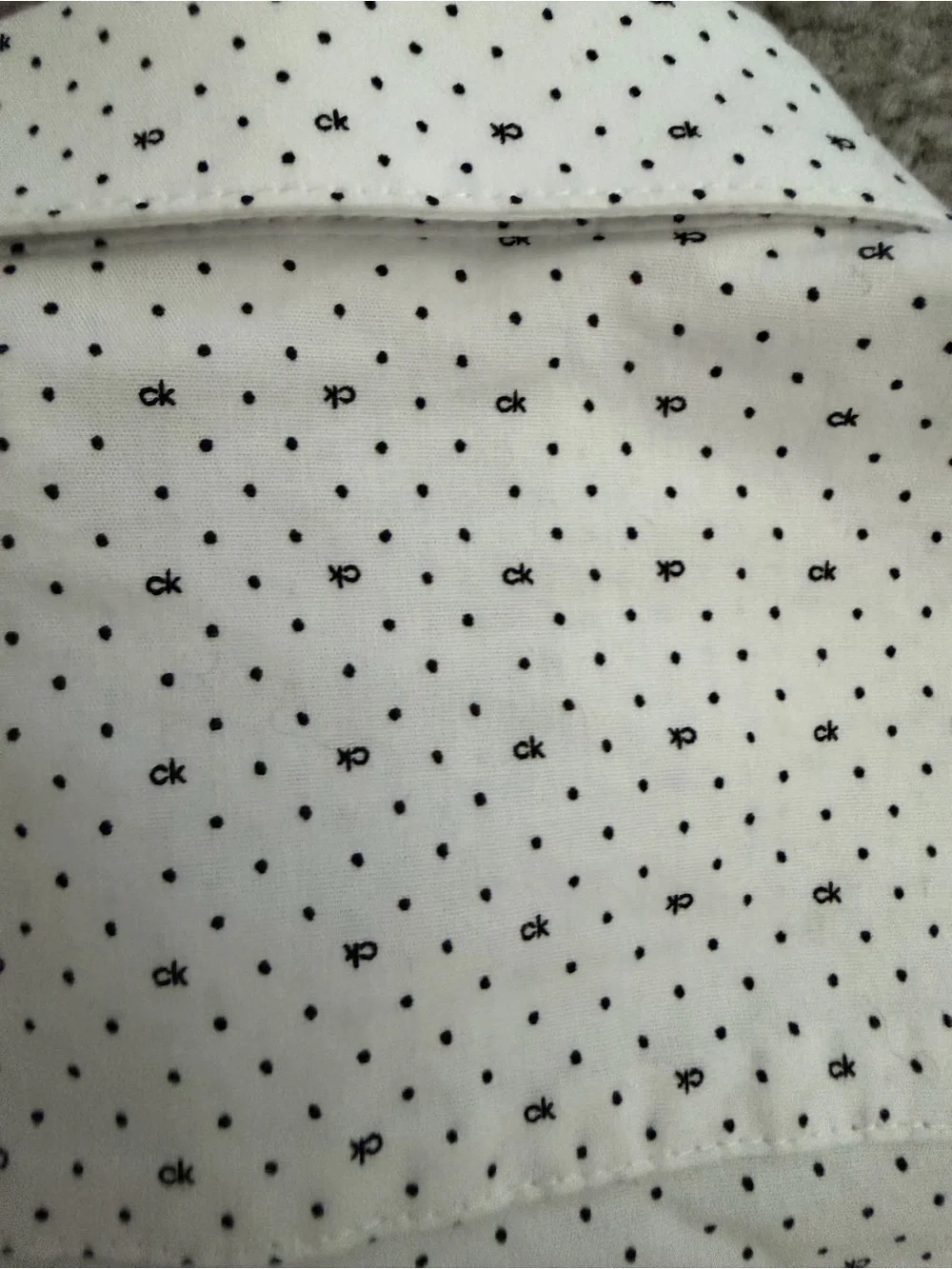 Calvin Klein White Shirt with Tiny Black Dot Print - Kids